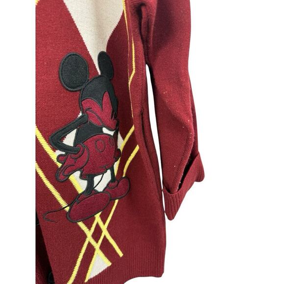 Mo & Co Mickey Mouse Varsity Heavyweight Cardigan Sweater Size XL? - Picture 6 of 11